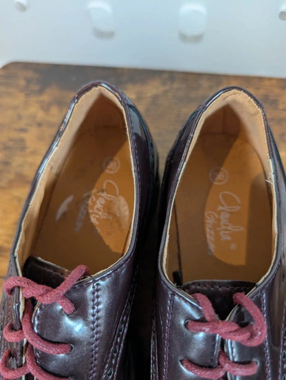 Claudia Ghizzani Oxblood Patent Chunky Platform Brogues EU36 UK3
