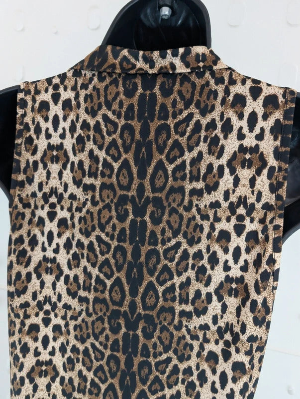 Sofie Schnoor Leopard Print Zip Sleeveless Top M
