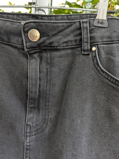 Sonder Studio Black Denim Mini Skirt UK16