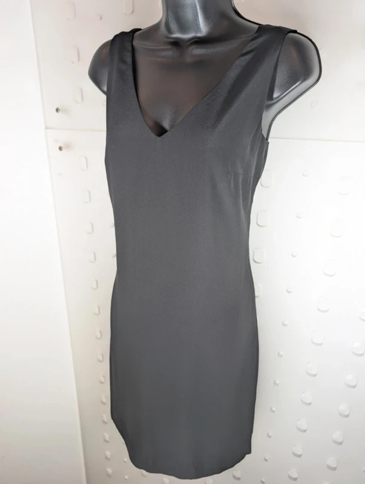 Cynthia Rowley Black Silk Shift Slip Dress UK8