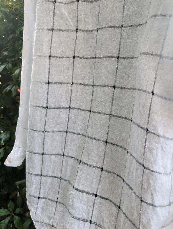 Vintage St Michael 100% Linen Longline Shirt UK8