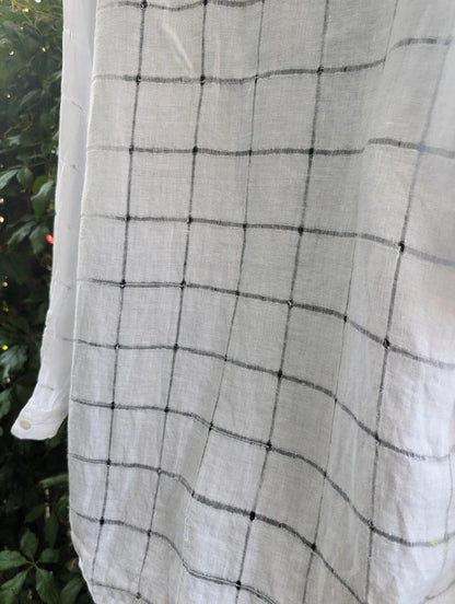 Vintage St Michael 100% Linen Longline Shirt UK8