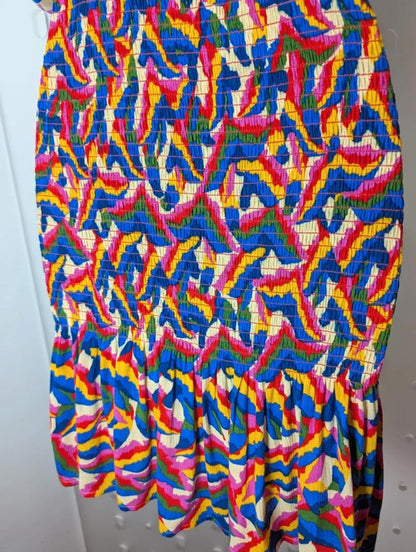 Sweewë Abstract Print Shirred Mini Dress