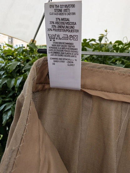 Vintage St Michael by Marks & Spencer Linen Blend Trouser Suit Beige UK8