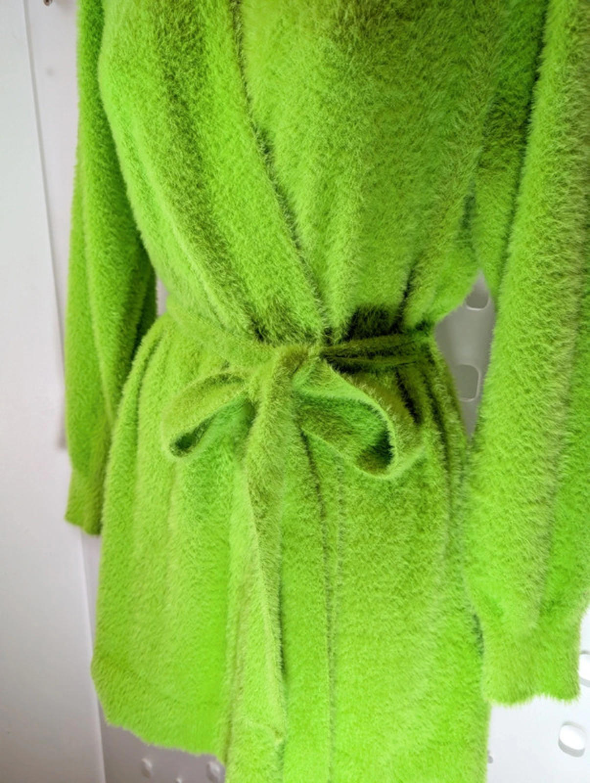 Savage X Fenty fuzzy dressing gown – neon green – XS/S