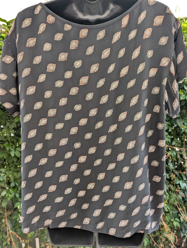 Toast Dark Forest Grey Green Flared T Shirt Top UK14
