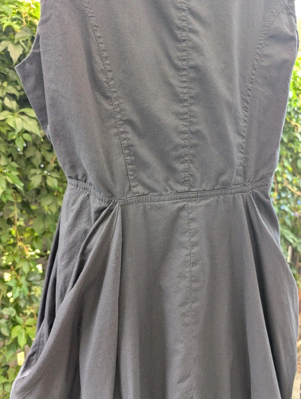 Amour 100% Cotton Bubble Hem Shirt Dress Black UK14