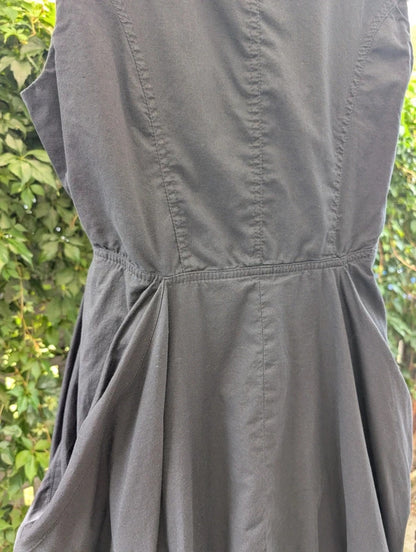 Amour 100% Cotton Bubble Hem Shirt Dress Black UK14