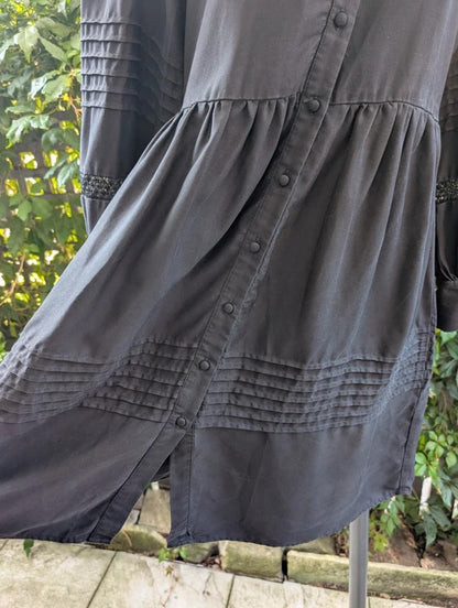 Levete Room Cotton Pintuck Dress Black Small