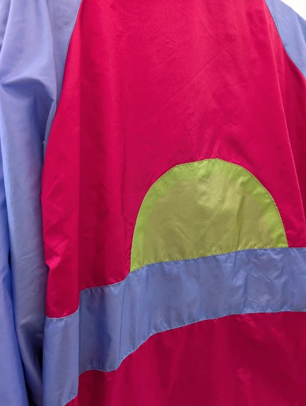 Vintage 1980s Neon Shell Suit Jacket Pink Purple XL
