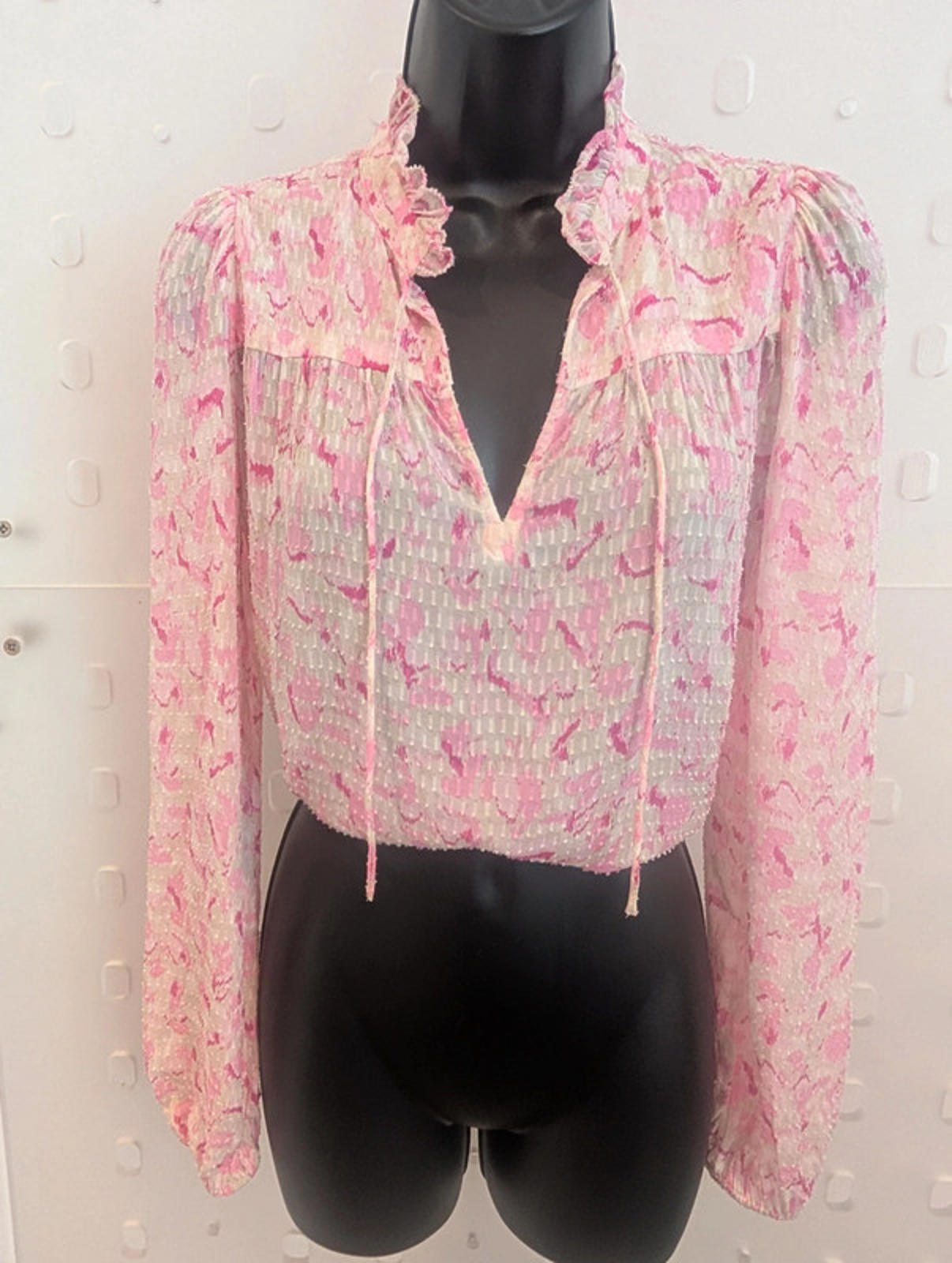 Levete Room Pink Sheer Blouse size XS