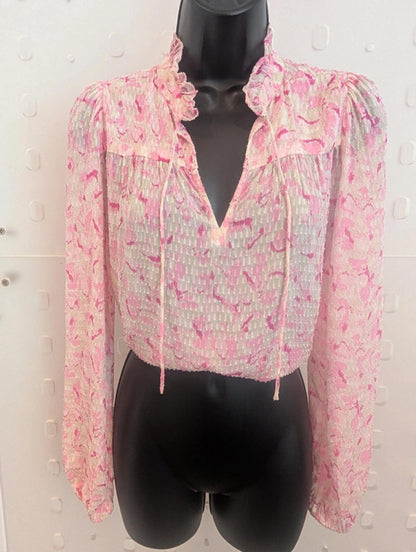 Levete Room Pink Sheer Blouse size XS