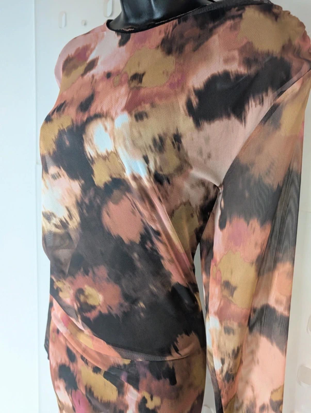 Sheer Ruched Mesh Maxi Dress Layering Piece