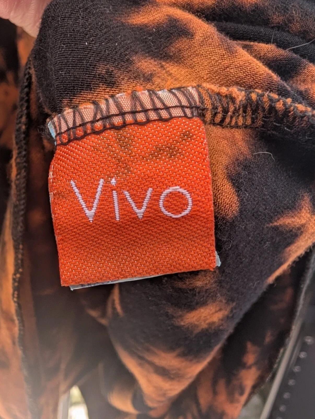 Vivo Tie Dye Longline Top Orange Black Medium