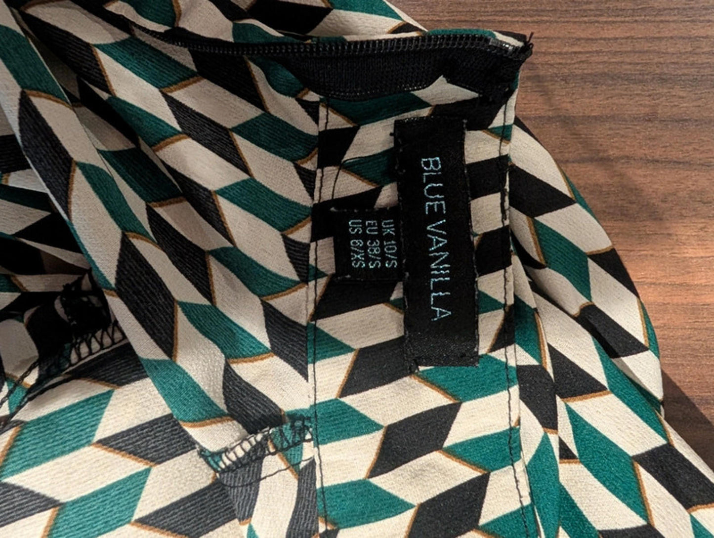 Blue Vanilla geometric print dress UK 10