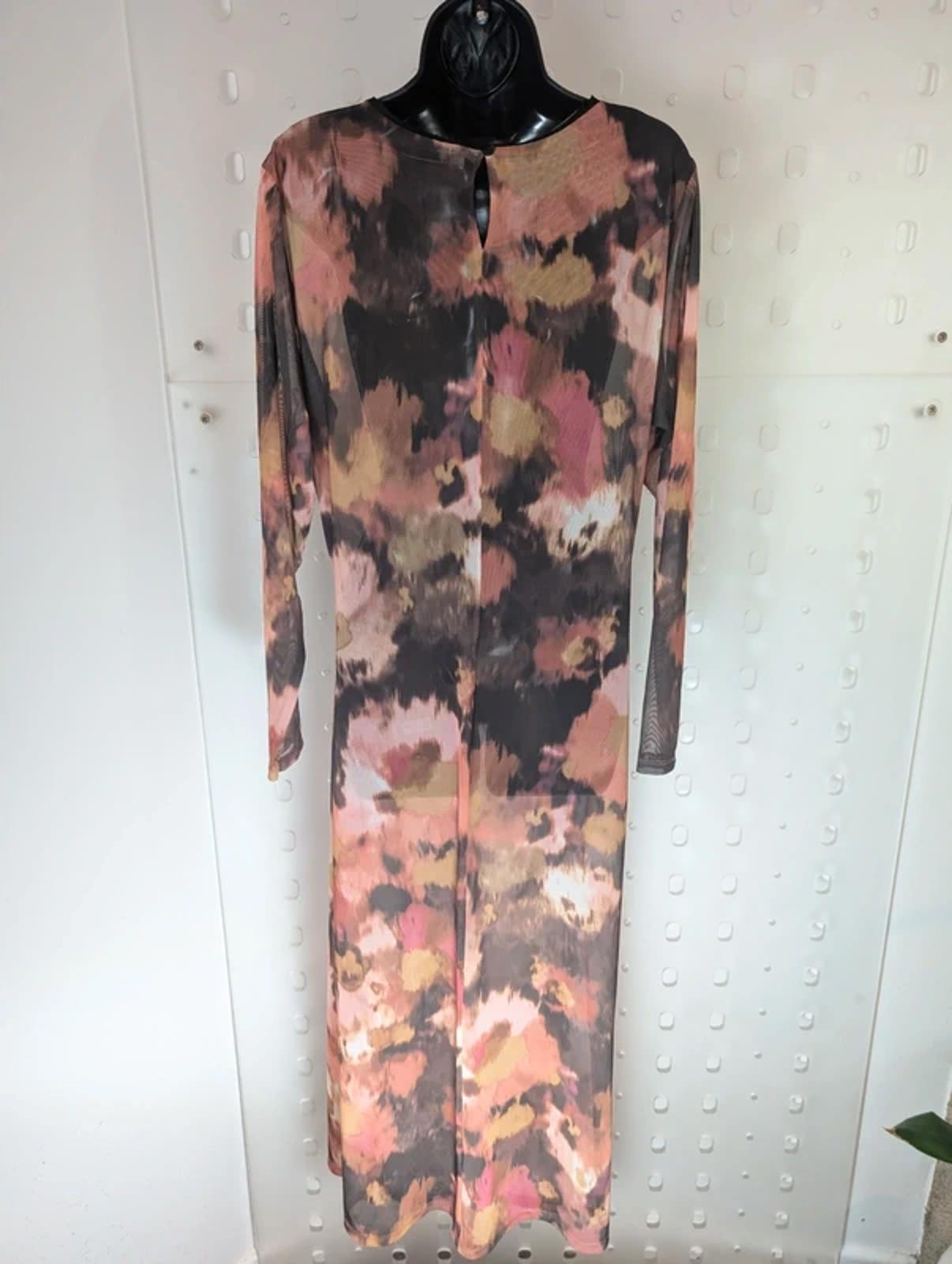 Sheer Ruched Mesh Maxi Dress Layering Piece