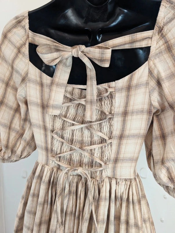 Lalaers Lolita Check Corset Full Skirt Dress Size S