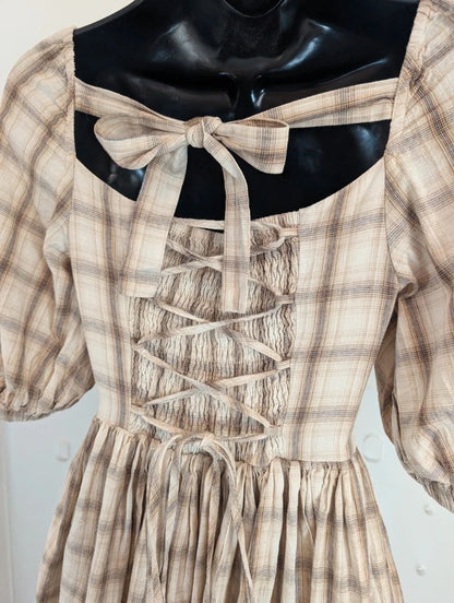 Lalaers Lolita Check Corset Full Skirt Dress Size S