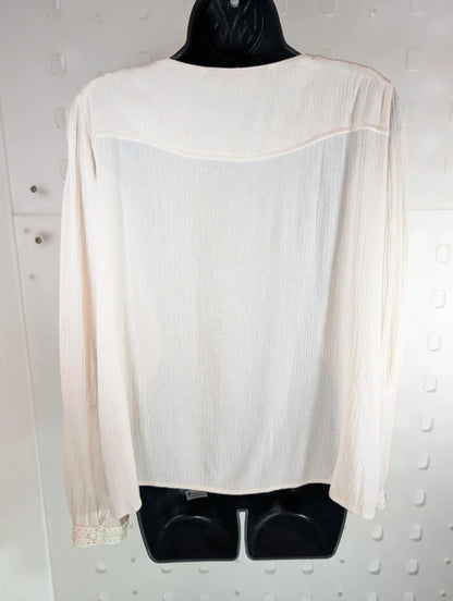 Cream Malina Blouse Statement Crochet Collar Boutique Size 40