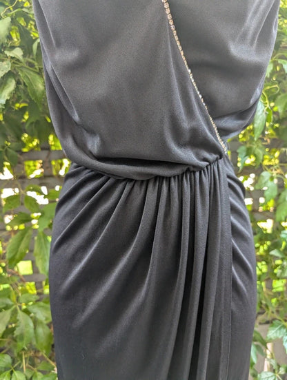 Vintage John Marks by Anne Tyrrell Black Evening Maxi Dress UK6