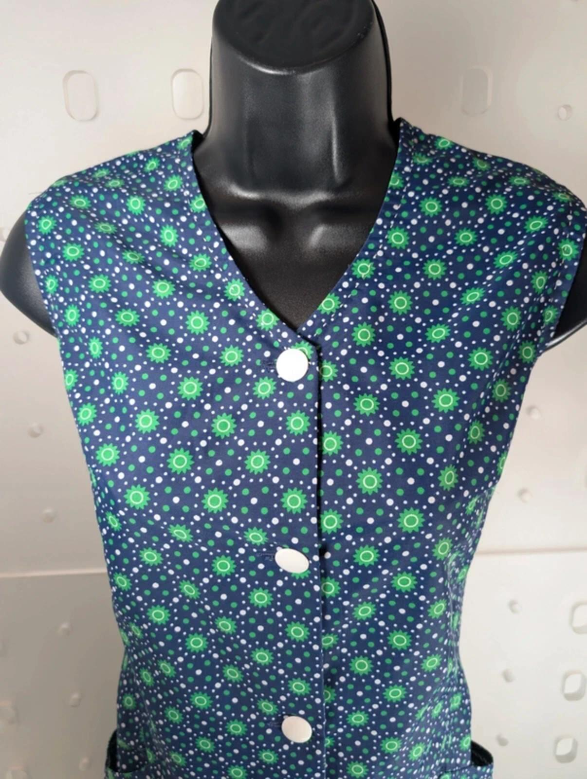 Vintage Safinyl geometric print pinafore dress EU40