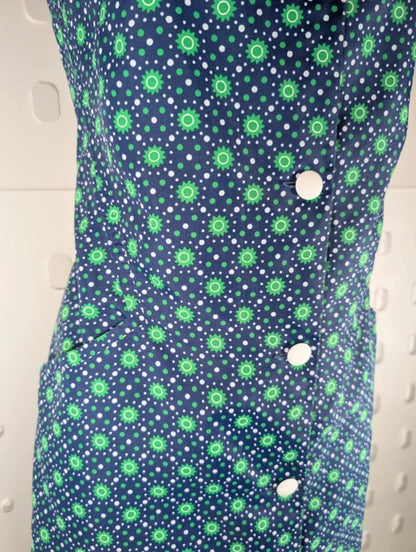Vintage Safinyl geometric print pinafore dress EU40