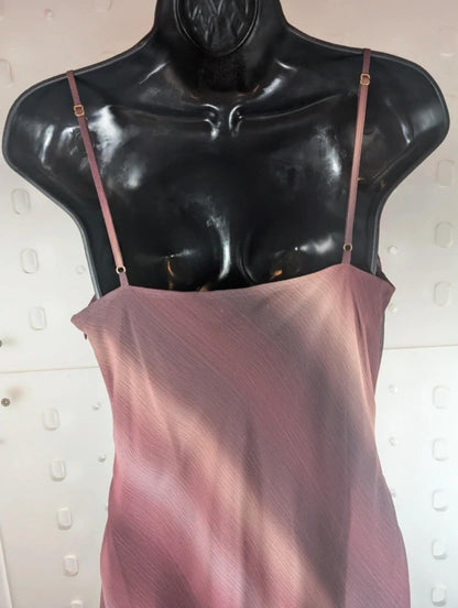Pretty Lavish Ombre Maxi Slip Dress Burgundy UK12