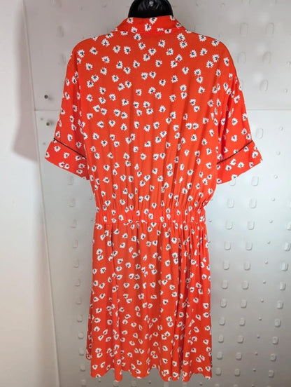Ganni “Silvery Crepe” knot front skater dress size 38 Medium