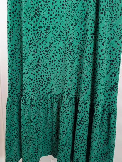 Saint + Sofia Green Black Speckle Maxi Dress UK18