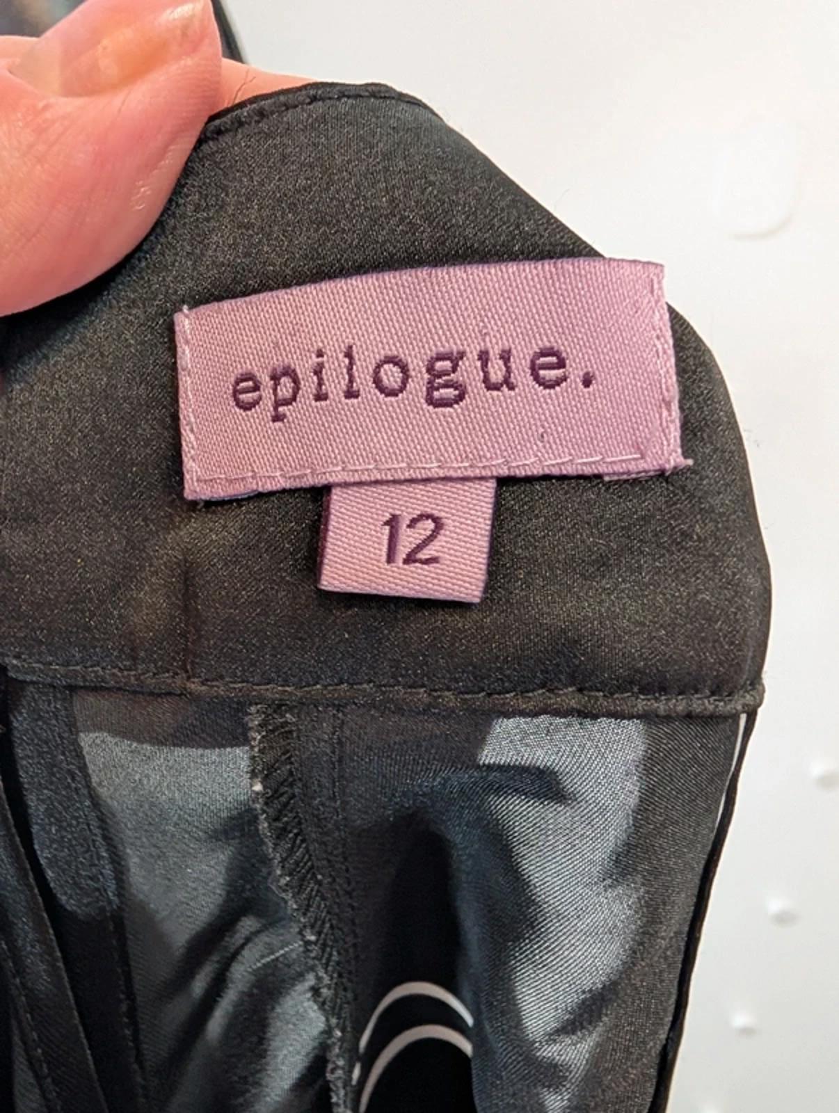 Epilogue Black Tunic Top UK12 Longline Flared Contrast Panel Lightweight