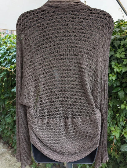 Olive Green Crochet Knit Shrug Cardigan Woodland Fairycore Free Size