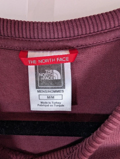 The North Face Burgundy Sweatshirt Mens M Crew Neck Logo Cotton