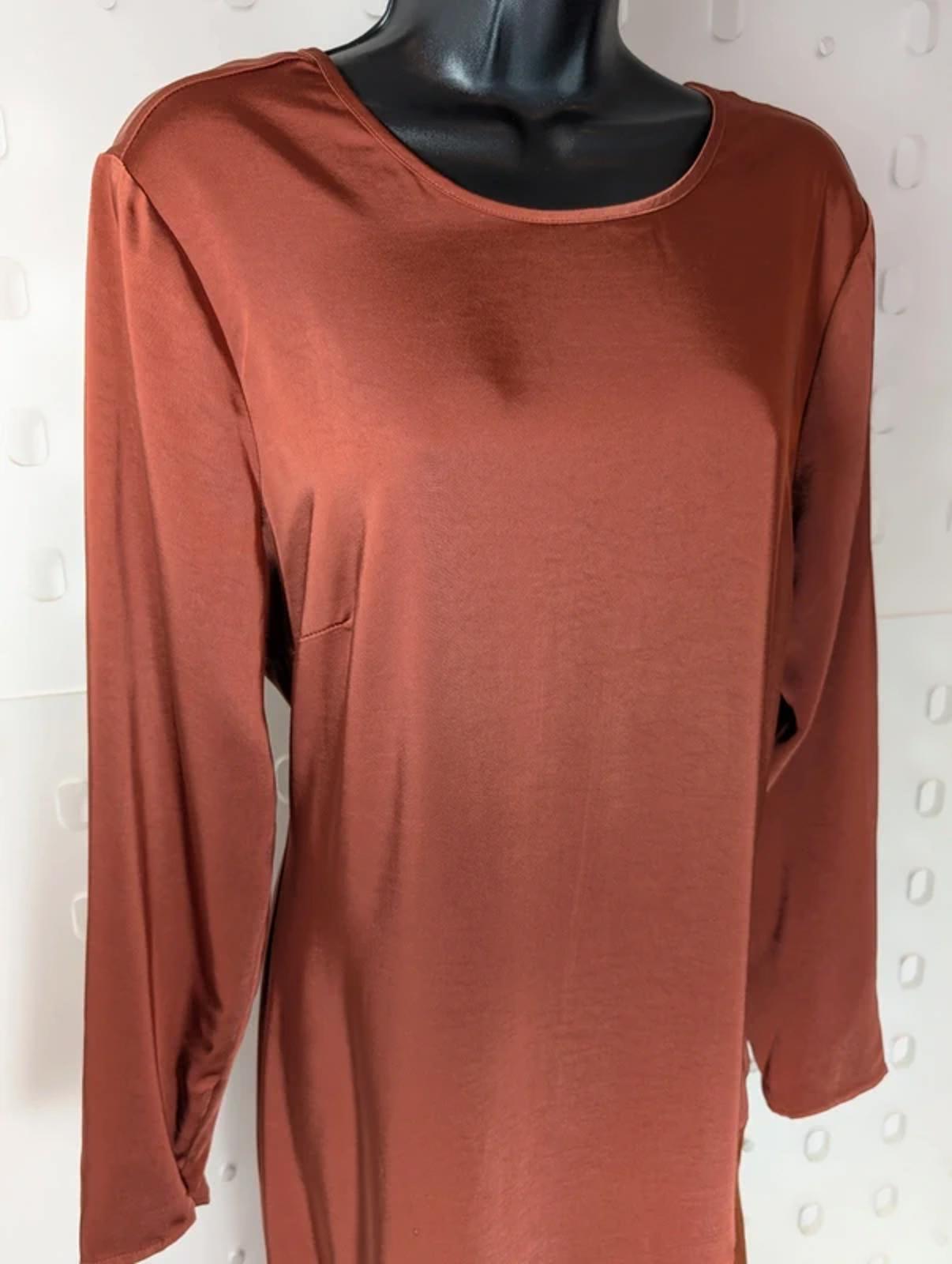 Y.A.S Yassuella Brown Draped Midi Dress Zip Detail Size 1