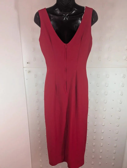 Vintage 90s Milano Red Pencil Dress UK12