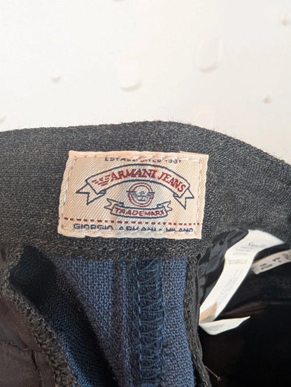 Vintage Armani Jeans Grey Wool Blend Skirt Made in Italy UK12/14