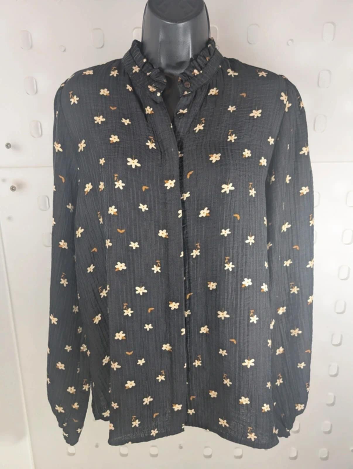 Soya Concept Floral Blouse Eco Vero Lyocell Black Medium