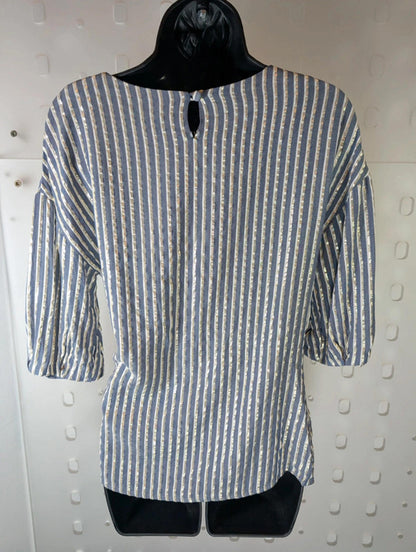 Eva Franco Metallic Tie Front Draped Top – UK 6