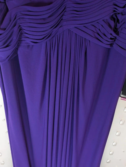 Viviana London Violet Beaded Evening Gown UK24 NWT Boned Formal Dress