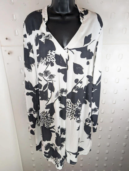 Sandwich Printed Shirt Dress Removable Tie Belt Size 40