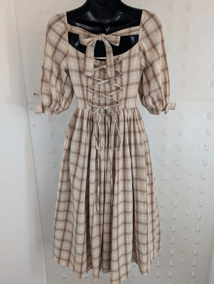 Lalaers Lolita Check Corset Full Skirt Dress Size S