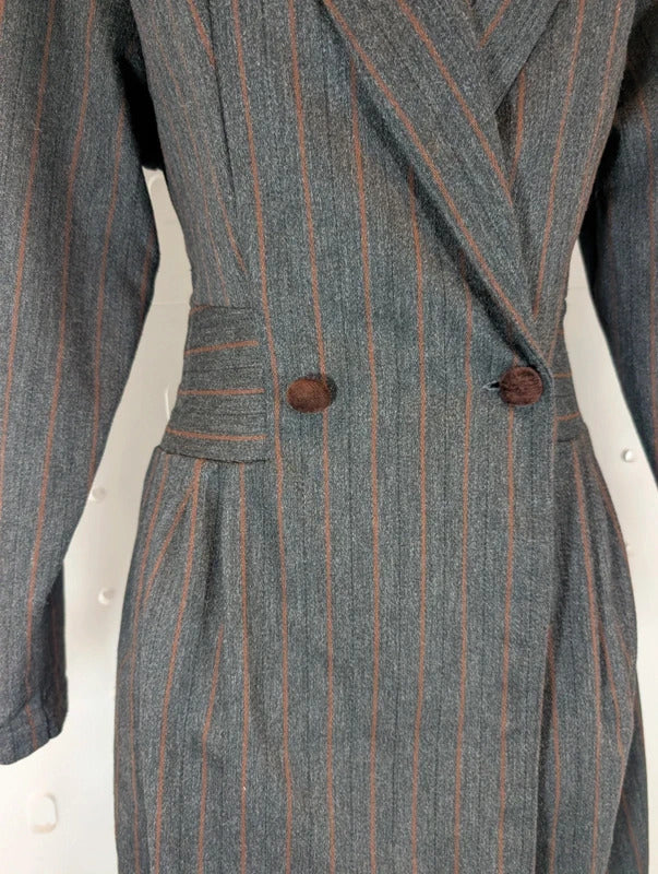 Vintage Natascia Charcoal Brown Velvet Heritage Dress