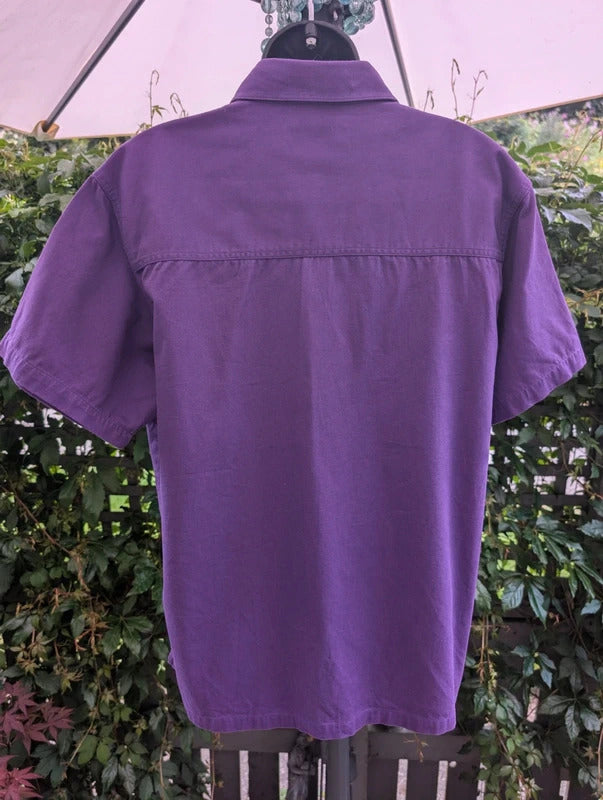 Vintage Infinity Fashions 'Warning' Purple Shirt Large