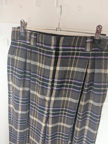 Massimo Dutti wool-blend plaid trousers XS