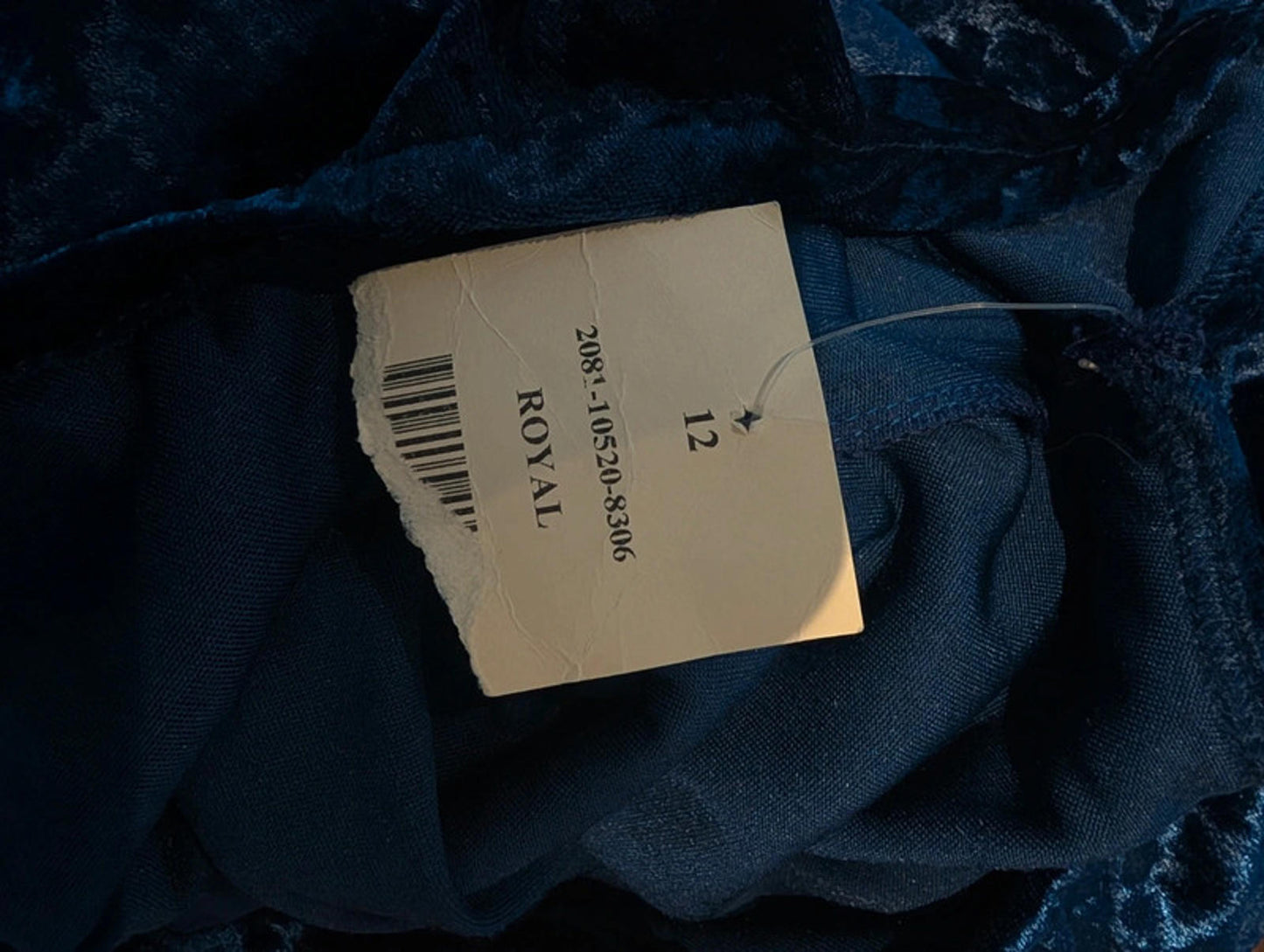 Vintage 90s blue crushed velvet midi dress fits UK 10 (labelled 12)