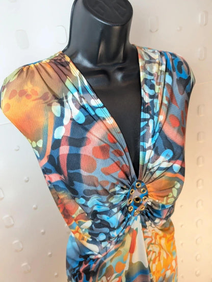 Joseph Ribkoff Draped Top – Eyelet Detail – UK 18 Stretch Jersey