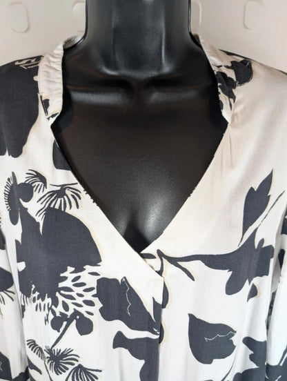 Sandwich Printed Shirt Dress Removable Tie Belt Size 40