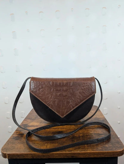 Vintage 1970s Aspis Real Leather Shoulder Bag Made in Cyprus