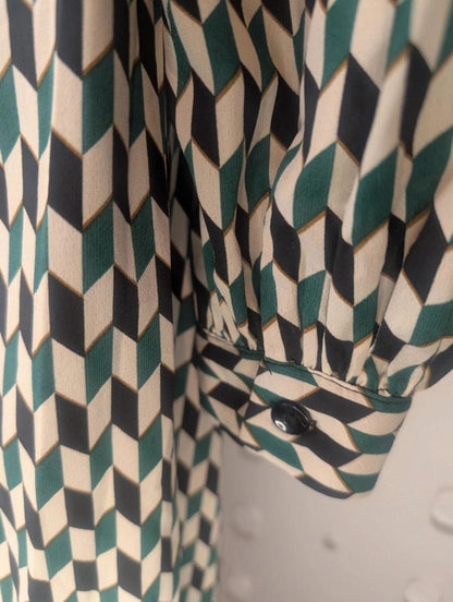 Blue Vanilla geometric print dress UK 10