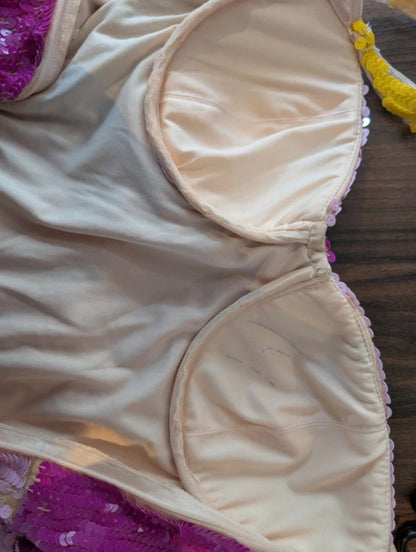 Lace & Beads Alicia Sequin Colour Block Midaxi Dress UK14 Party Occasion