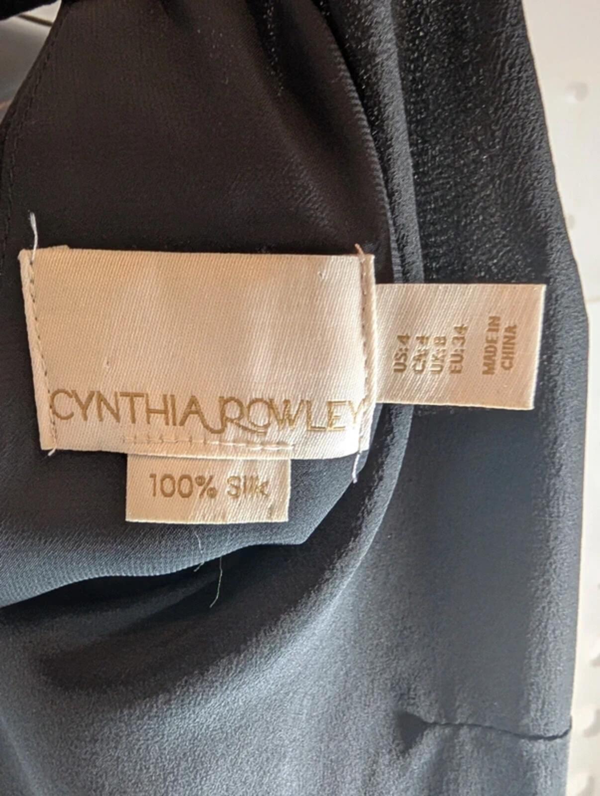 Cynthia Rowley Black Silk Shift Slip Dress UK8
